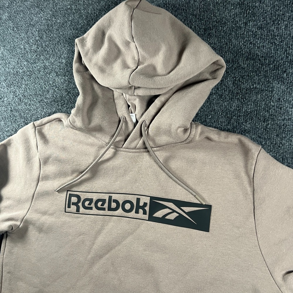 Reebok Identity Modern Hoodie Mens Large Gray‎ Fleece Lined Graphic Print Logo
